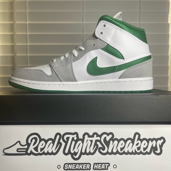 Nike Air Jordan 1 Mid SE “Gray Green” (DEADSTOCK✅) Size 10 - Picture 6 of 12